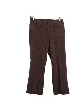 Bass Womens Brown & Pink Houndstooth Stretch Pants Size 2